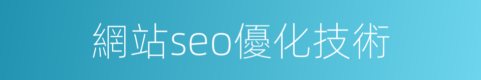 網站seo優化技術的同義詞