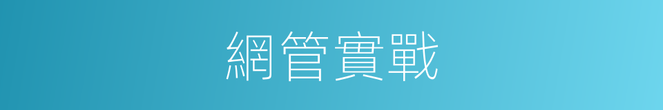 網管實戰的同義詞