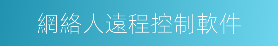 網絡人遠程控制軟件的同義詞