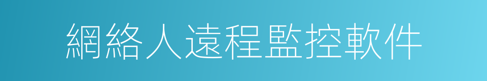 網絡人遠程監控軟件的同義詞