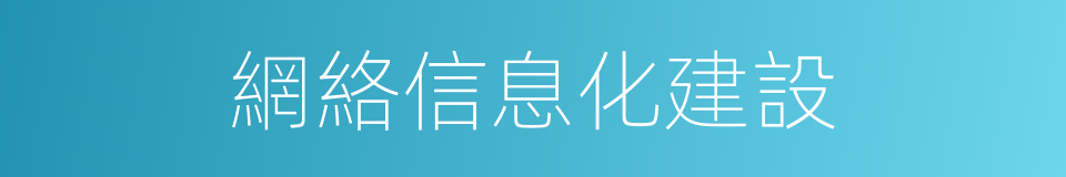 網絡信息化建設的同義詞