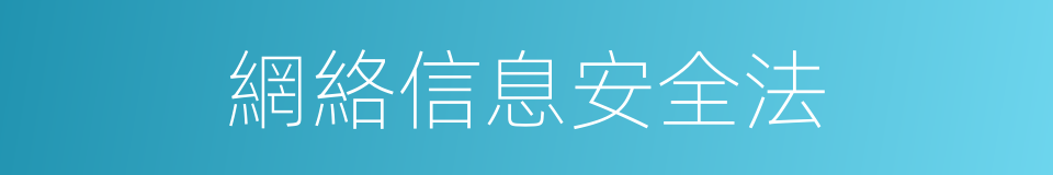 網絡信息安全法的同義詞