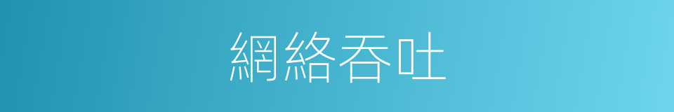 網絡吞吐的同義詞