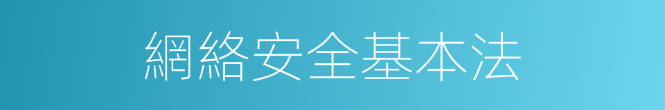 網絡安全基本法的同義詞