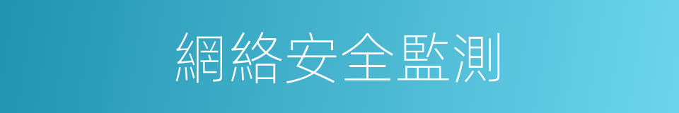 網絡安全監測的同義詞