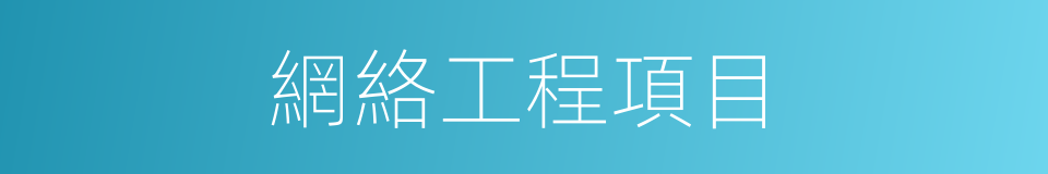 網絡工程項目的同義詞