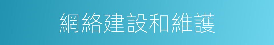 網絡建設和維護的同義詞