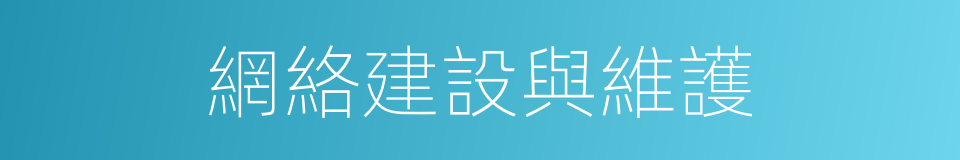 網絡建設與維護的同義詞