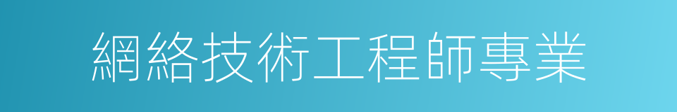 網絡技術工程師專業的同義詞