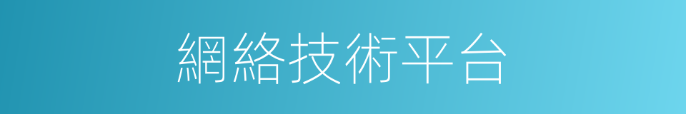 網絡技術平台的同義詞