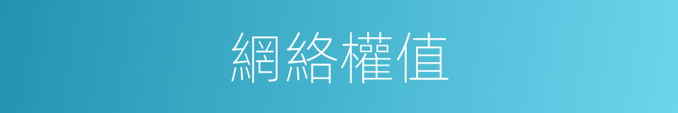 網絡權值的同義詞