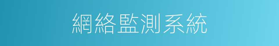網絡監測系統的同義詞