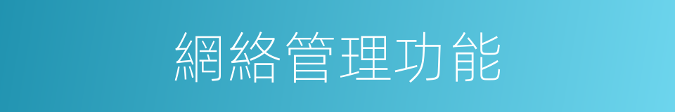 網絡管理功能的同義詞