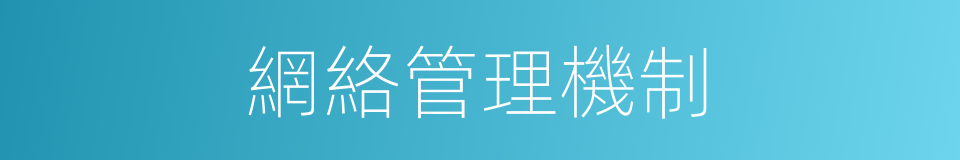 網絡管理機制的同義詞