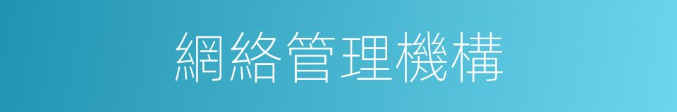 網絡管理機構的同義詞