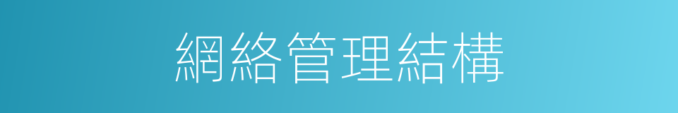 網絡管理結構的同義詞