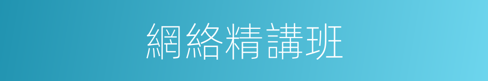 網絡精講班的同義詞