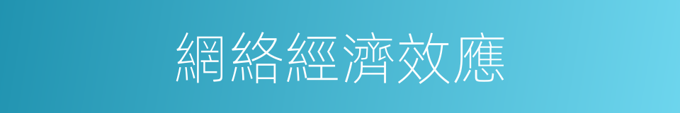 網絡經濟效應的同義詞