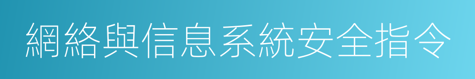 網絡與信息系統安全指令的同義詞