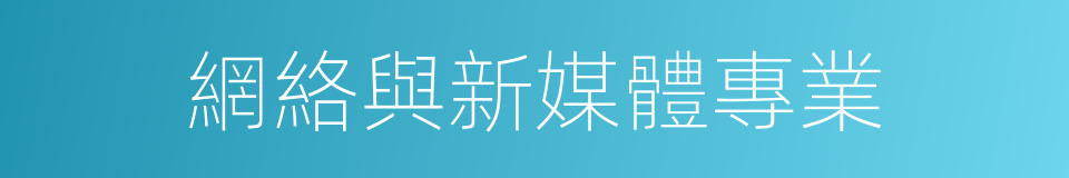 網絡與新媒體專業的同義詞