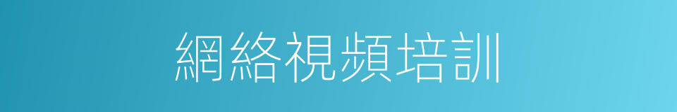網絡視頻培訓的同義詞