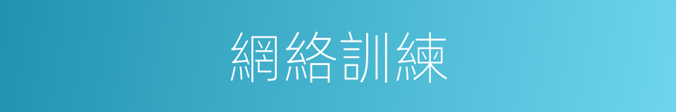 網絡訓練的同義詞