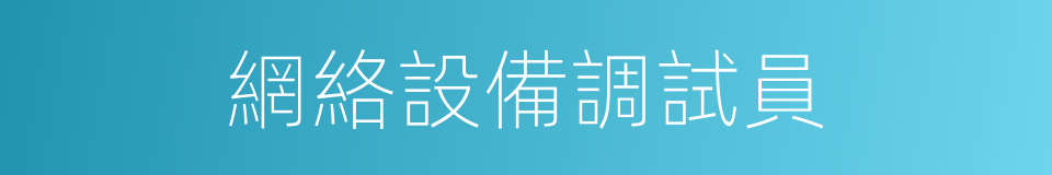 網絡設備調試員的同義詞