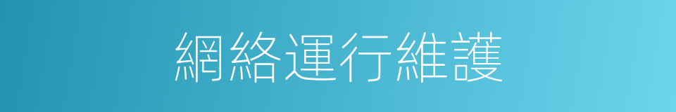 網絡運行維護的同義詞