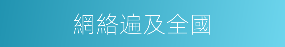 網絡遍及全國的同義詞