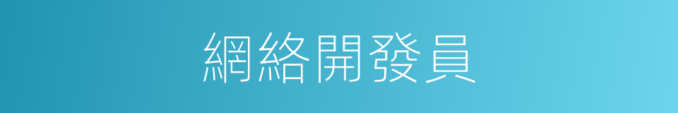 網絡開發員的同義詞