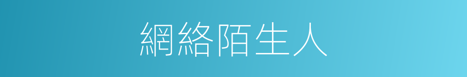 網絡陌生人的同義詞