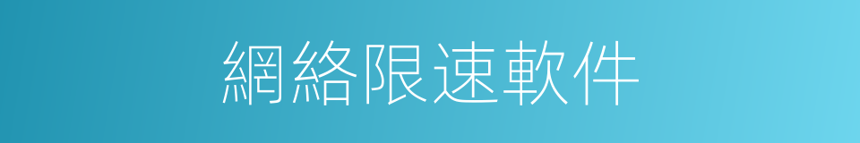 網絡限速軟件的同義詞