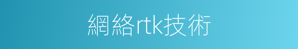 網絡rtk技術的同義詞