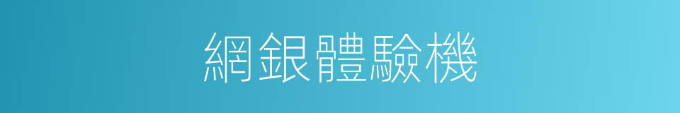 網銀體驗機的同義詞
