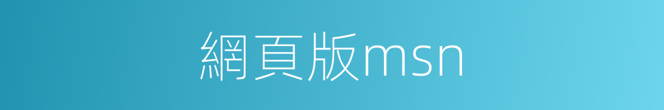 網頁版msn的同義詞