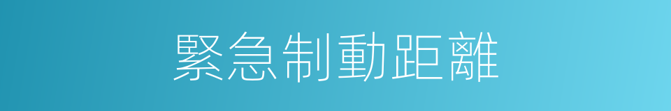 緊急制動距離的同義詞
