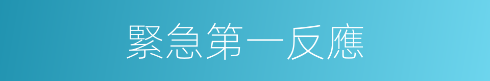 緊急第一反應的同義詞