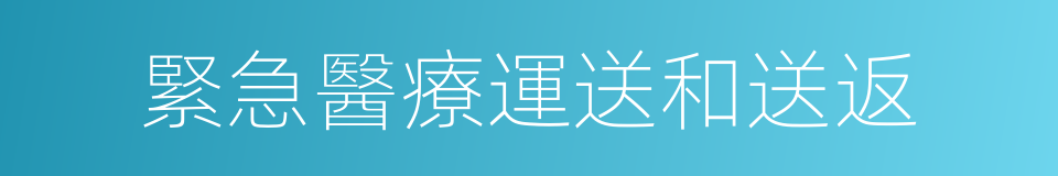 緊急醫療運送和送返的同義詞