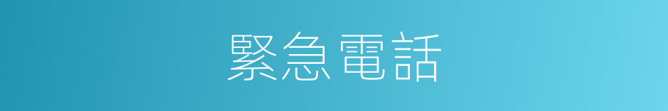 緊急電話的意思