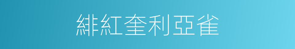 緋紅奎利亞雀的同義詞