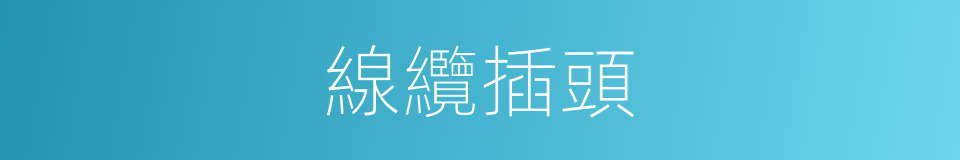 線纜插頭的同義詞
