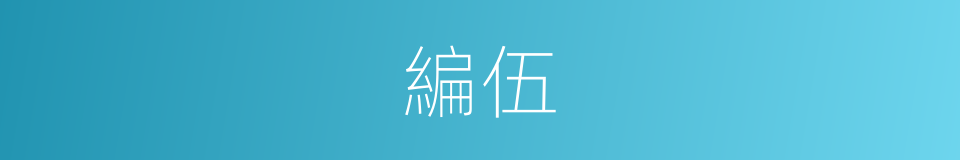 編伍的意思