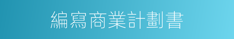 編寫商業計劃書的同義詞