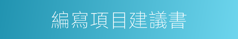 編寫項目建議書的同義詞