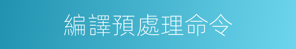 編譯預處理命令的同義詞