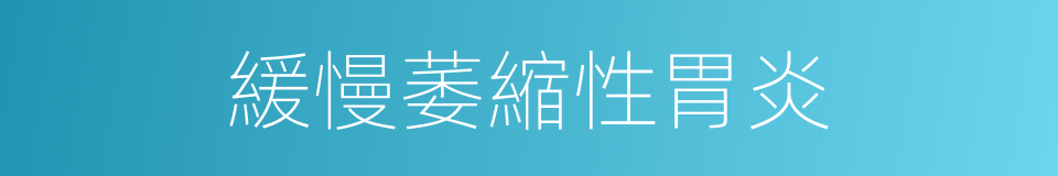 緩慢萎縮性胃炎的同義詞