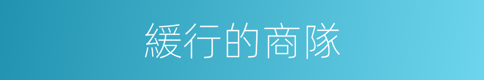 緩行的商隊的同義詞