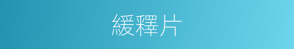 緩釋片的同義詞