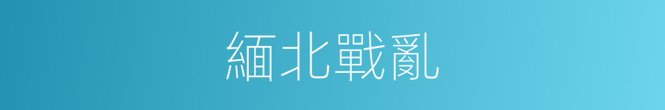 緬北戰亂的同義詞