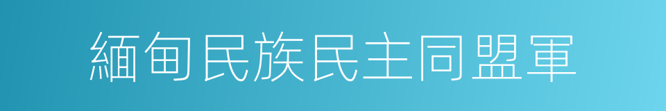 緬甸民族民主同盟軍的同義詞